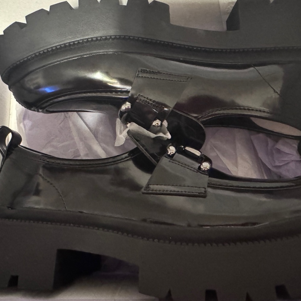 Black Chunky Platform Loafers